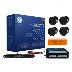 M-Tech ΣΥΣΤΗΜΑ ΠΑΡΚΑΡΙΣΜΑΤΟΣ 12V ΜΕ 4 ΑΙΣΘΗΤΗΡΕΣ (ΜΑΥΡΟ) 21,5mm - SLIM ΨΗΦΙΑΚΗ ΟΘΟΝΗ (120 X 33 X 16mm) M-TECH