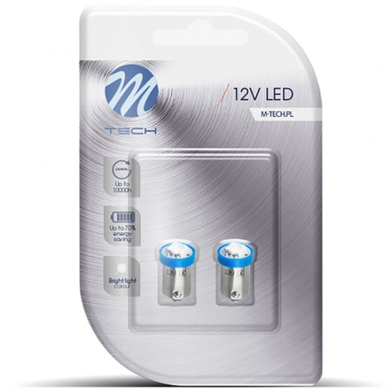 M-Tech T4W 12V 0,24W BA9s (ΜΙΝΙΟΝ) LED 1xSMD5050 ΜΠΛΕ BLISTER 2ΤΕΜ. M-TECH