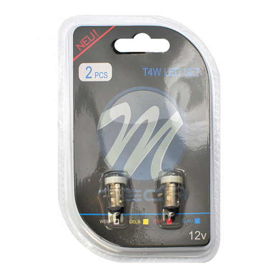 M-Tech T4W 12V 0,32W BA9s (ΜΙΝΙΟΝ) LED 4xSMD3528 ΛΕΥΚΟ BLISTER 2ΤΕΜ.