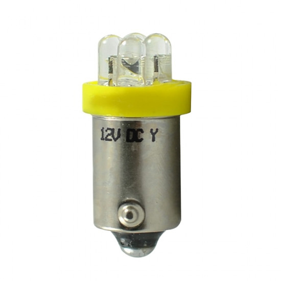 M-Tech T4W 12V 0,96W BA9s (ΜΙΝΙΟΝ) LED 4xLED 3mm ΚΙΤΡΙΝΟ 1ΤΕΜ. M-TECH