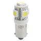 M-Tech T4W 12V 1,2W BA9s (ΜΙΝΙΟΝ) LED 5xSMD5050 ΛΕΥΚΟ BLISTER 2ΤΕΜ. M-TECH