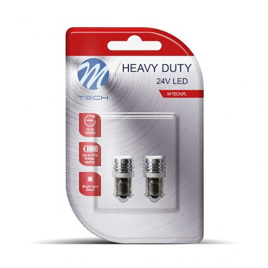 M-Tech T4W 24V 1W BA9s (ΜΙΝΙΟΝ) LED 1xHP ΛΕΥΚΟ BLISTER M-TECH - 2 ΤΕΜ.