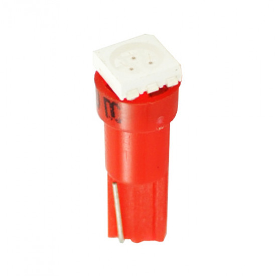 M-Tech T5 12V W2x4,6d LED 1xSMD5050 ΚΟΚΚΙΝΟ (ΚΑΡΦΩΤΟ ΑΚΑΛΥΚΟ) BLISTER 2ΤΕΜ.