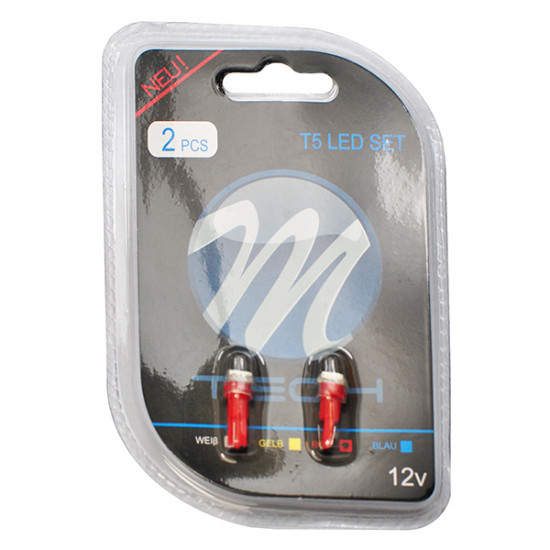 M-Tech T5 12V W2x4,6d LED 1xSMD5050 ΚΟΚΚΙΝΟ (ΚΑΡΦΩΤΟ ΑΚΑΛΥΚΟ) BLISTER 2ΤΕΜ.