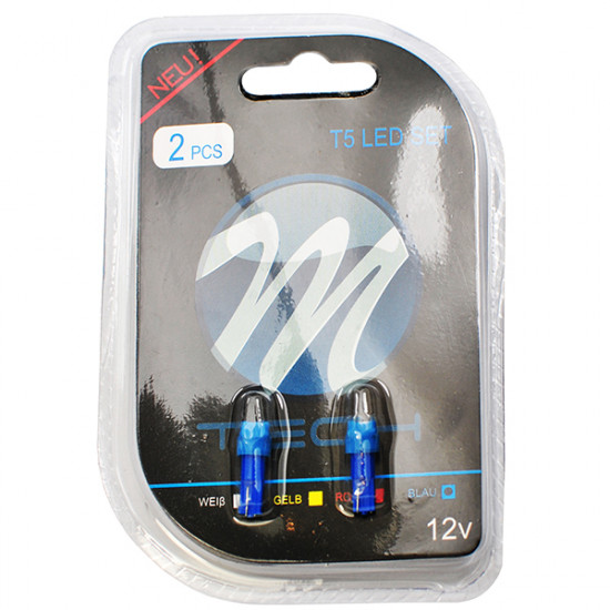 M-Tech T5 12V W2x4,6d LED 1xSMD5050 ΜΠΛΕ (ΚΑΡΦΩΤΟ ΑΚΑΛΥΚΟ) BLISTER 2ΤΕΜ.