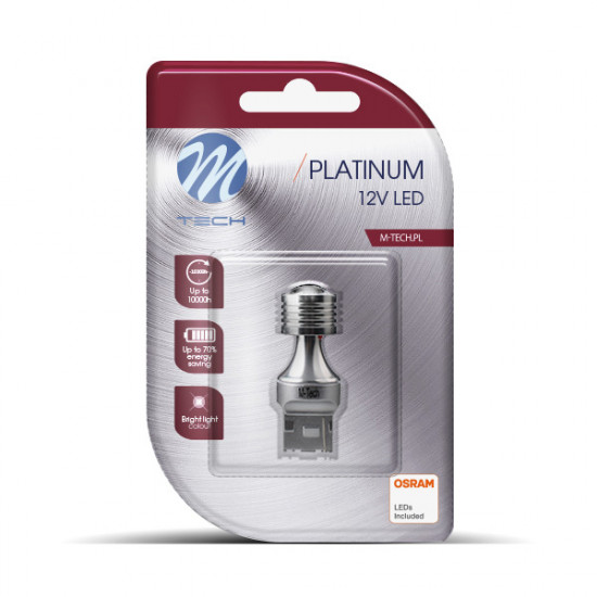 M-Tech W21/5W (T20) 12V 2,2W W3x16d OSRAM 4x3030SMD LED 1ΤΕΜ. BLISTER