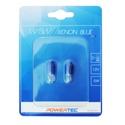 M-Tech W5W 12V 5W W2,1x9,5d (ΚΑΡΦΩΤΟ ΑΚΑΛΥΚΟ)  POWERTEC XENON BLUE 2ΤΕΜ.