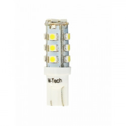 M-Tech W5W 12V T10 W2,1x9,5d LED 16xSMD3528 ΛΕΥΚΟ (ΚΑΡΦΩΤΟ ΑΚΑΛΥΚΟ) BLISTER 2ΤΕΜ.