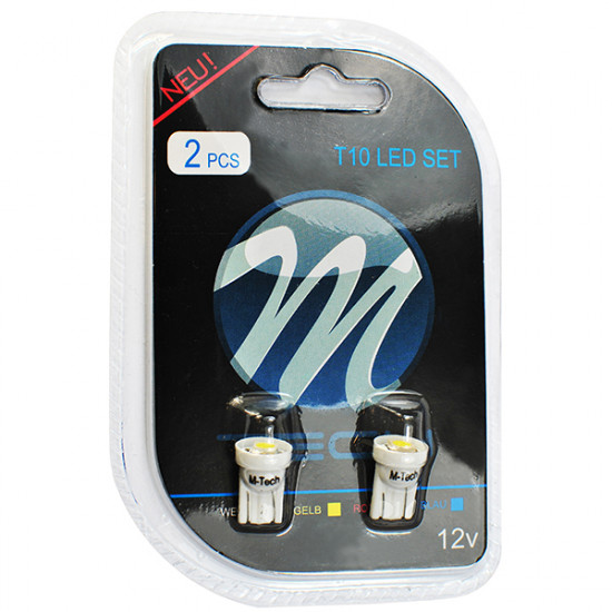 M-Tech W5W 12V T10 W2,1x9,5d LED 1xSMD5050 ΛΕΥΚΟ (ΚΑΡΦΩΤΟ ΑΚΑΛΥΚΟ) BLISTER 2ΤΕΜ.