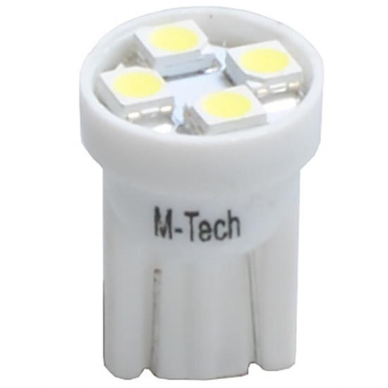 M-Tech W5W 12V T10 W2,1x9,5d LED 4xSMD3528 ΛΕΥΚΟ (ΚΑΡΦΩΤΟ ΑΚΑΛΥΚΟ) 1ΤΕΜ.