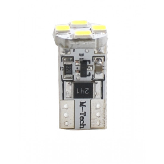 M-Tech W5W 12V T10 W2,1x9,5d LED 4xSMD3528 ΛΕΥΚΟ (ΚΑΡΦΩΤΟ CAN-BUS) 1ΤΕΜ. M-TECH