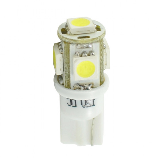 M-Tech W5W 12V T10 W2,1x9,5d LED 5xSMD5050 ΛΕΥΚΟ (ΚΑΡΦΩΤΟ ΑΚΑΛΥΚΟ) 1ΤΕΜ.