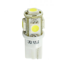 M-Tech W5W 12V T10 W2,1x9,5d LED 5xSMD5050 ΛΕΥΚΟ (ΚΑΡΦΩΤΟ ΑΚΑΛΥΚΟ) BLISTER 2ΤΕΜ.
