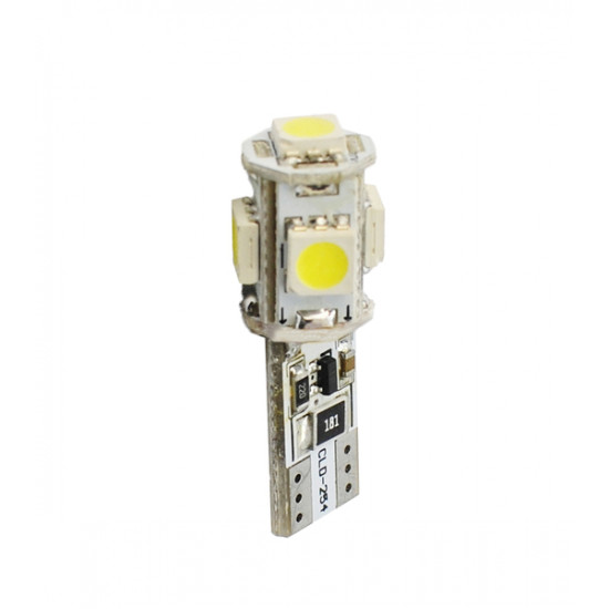 M-Tech W5W 12V T10 W2,1x9,5d LED 5xSMD5050 ΛΕΥΚΟ (ΚΑΡΦΩΤΟ CAN-BUS) 1ΤΕΜ. M-TECH