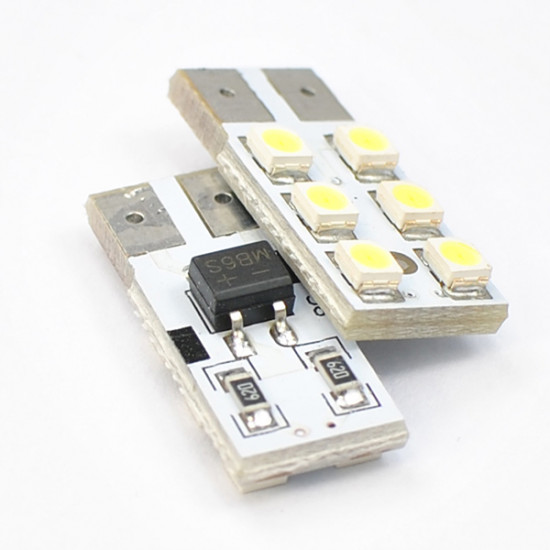 M-Tech W5W 12V T10 W2,1x9,5d LED 6xSMD3528 ΛΕΥΚΟ (ΚΑΡΦΩΤΟ ΑΚΑΛΥΚΟ) BLISTER 2ΤΕΜ.