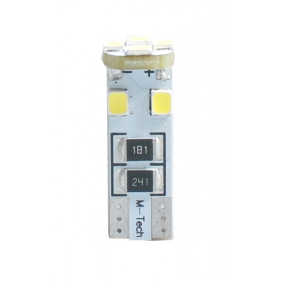 M-Tech W5W 12V T10 W2,1x9,5d LED 8xSMD3528 ΛΕΥΚΟ (ΚΑΡΦΩΤΟ CAN-BUS) 1ΤΕΜ. M-TECH