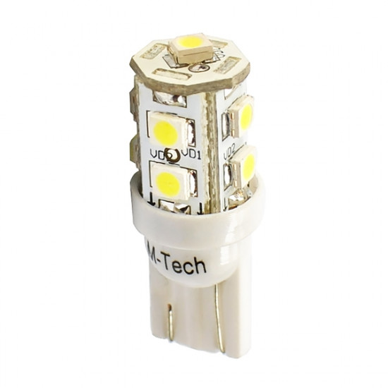 M-Tech W5W 12V T10 W2,1x9,5d LED 9xSMD3528 ΜΠΛΕ (ΚΑΡΦΩΤΟ ΑΚΑΛΥΚΟ) BLISTER 2ΤΕΜ. M-TECH