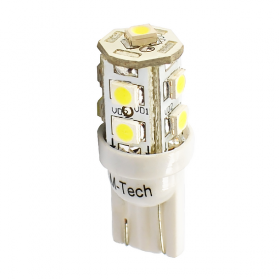 M-Tech W5W 12V T10 W2,1x9,5d LED 9xSMD3528 ΠΟΡΤΟΚΑΛΙ (ΚΑΡΦΩΤΟ ΑΚΑΛΥΚΟ) BLISTER 2ΤΕΜ. M-TECH