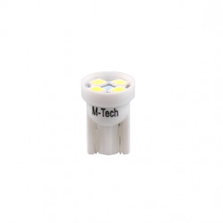 M-Tech W5W 24V T10 W1,2x9,5d LED 4xSMD3528 ΛΕΥΚΟ ΔΙΑΘΛΑΣΗ (ΚΑΡΦΩΤΟ ΑΚΑΛΥΚΟ) BLISTER 2ΤΕΜ. M-TECH