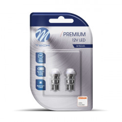 M-Tech W5W T10 12V W2.1x9.5d  1xSMD3030 LED OSRAM ΛΕΥΚΟ BLISTER 2ΤΕΜ. M-TECH