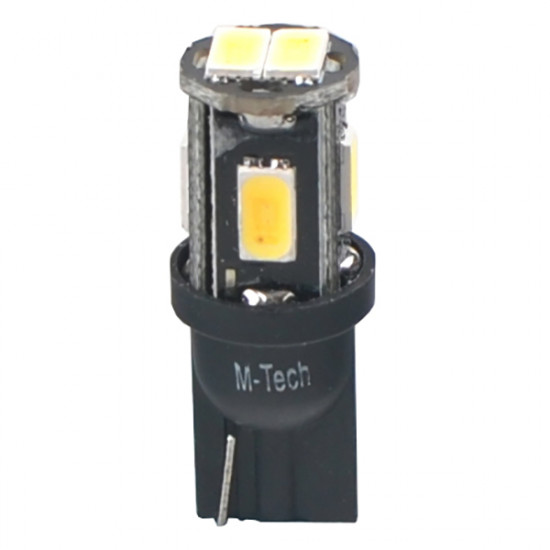M-Tech W5W T10 12V W2.1x9.5d 2W 6xHP LED OSRAM OPTO ΛΕΥΚΟ BLISTER 2ΤΕΜ.