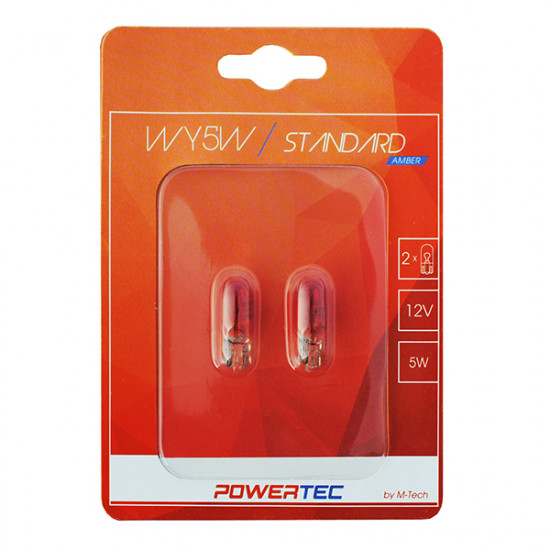 M-Tech WY5W 12V 5W W2,1x9,5d ΠΟΡΤΟΚΑΛΙ (ΚΑΡΦΩΤΟ ΑΚΑΛΥΚΟ) POWERTEC STANDARD ΑΛΟΓΟΝΟΥ 2ΤΕΜ.