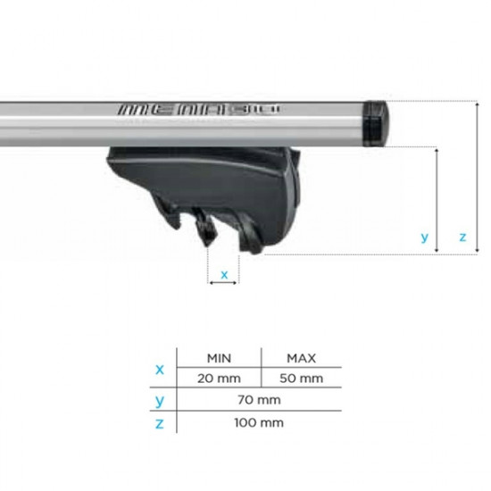 MENABO ΜΠΑΡΕΣ ΟΡΟΦΗΣ ΑΛΟΥΜΙΝΙΟΥ LINCE XL 135 cm MENABO (FLUSH RAILS) - 2 ΤΕΜ.