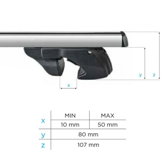 MENABO ΜΠΑΡΕΣ ΟΡΟΦΗΣ ΑΛΟΥΜΙΝΙΟΥ SHERMAN XL 135 cm MENABO (STANDARD/RAISED RAILS) - 2 ΤΕΜ.