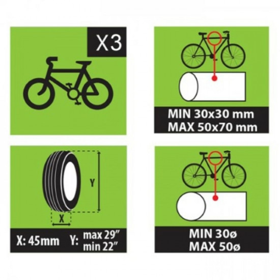 MENABO ΒΑΣΗ ΠΟΔΗΛΑΤΟΥ ΠΟΡΤ ΜΠΑΓΚΑΖ STEEL BIKE 3 ΓΙΑ 3 ΠΟΔΗΛΑΤΑ MENABO