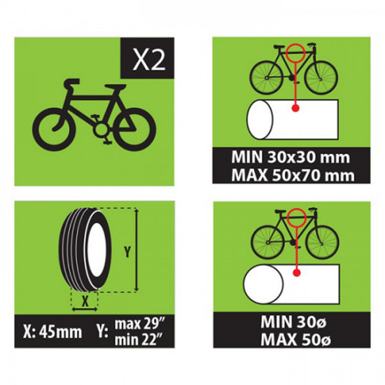 MENABO ΒΑΣΗ ΠΟΔΗΛΑΤΟΥ ΠΟΡΤ ΜΠΑΓΚΑΖ STEEL BIKE ΓΙΑ 2 ΠΟΔΗΛΑΤΑ MENABO