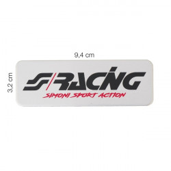ΜΕΤΑΛΛΙΚΟ ΑΥΤΟΚΟΛΛΗΤΟ LOGO SIMONI RACING ΑΛΟΥΜΙΝΙΟΥ 94x32mm SIMONI RACING - 1ΤΕΜ.