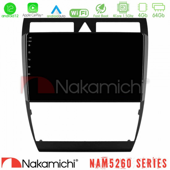 Nakamichi NAM5260 Series 4Core Android12 4+64GB Audi A6 (C5) 1997-2004 Navigation Multimedia Tablet 9 Με Carplay - Android Auto Nakamichi NAM5260 Series 4Core Android12 4+64GB Audi A6 (C5) 1997-2004 Navigation Multimedia Tablet 9 Με Carplay - Android Auto