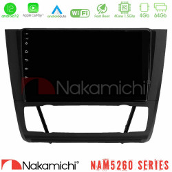 Nakamichi NAM5260 Series 4Core Android12 4+64GB BMW 1Series E81/E82/E87/E88 (AUTO A/C) Navigation Multimedia Tablet 9 Με Carplay - Android Auto