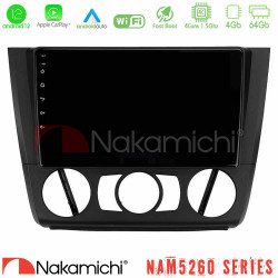 Nakamichi NAM5260 Series 4Core Android12 4+64GB BMW 1Series E81/E82/E87/E88 (MANUAL A/C) Navigation Multimedia Tablet 9 Με Carplay - Android Auto