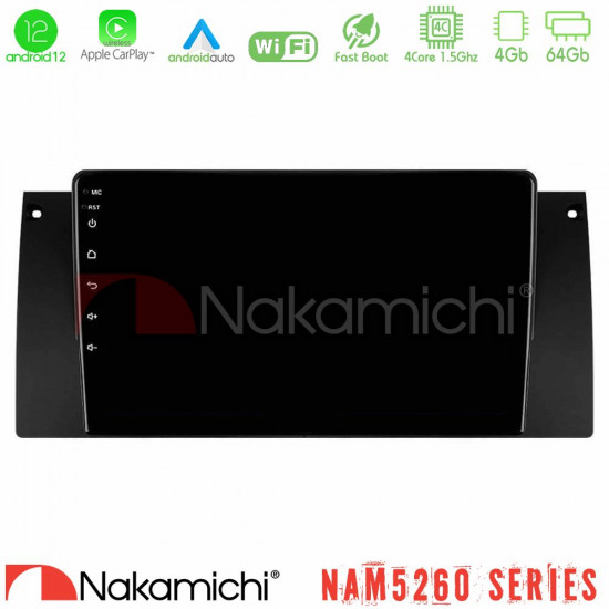 Nakamichi NAM5260 Series 4Core Android12 4+64GB BMW 5 Series (E39) / X5 (E53) Navigation Multimedia Tablet 9 Με Carplay - Android Auto