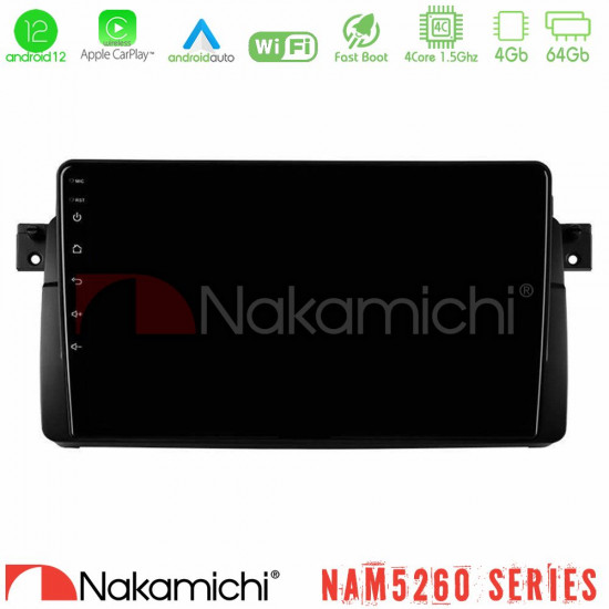 Nakamichi NAM5260 Series 4Core Android12 4+64GB BMW E46 Navigation Multimedia Tablet 9 Με Carplay - Android Auto Nakamichi NAM5260 Series 4Core Android12 4+64GB BMW E46 Navigation Multimedia Tablet 9 Με Carplay - Android Auto
