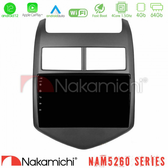 Nakamichi NAM5260 Series 4Core Android12 4+64GB Chevrolet Aveo 2011-2017 Navigation Multimedia Tablet 9 Με Carplay - Android Auto Nakamichi NAM5260 Series 4Core Android12 4+64GB Chevrolet Aveo 2011-2017 Navigation Multimedia Tablet 9 Με Carplay - Android Auto
