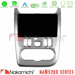 Nakamichi NAM5260 Series 4Core Android12 4+64GB Dacia Duster/Sandero/Logan Navigation Multimedia Tablet 9 Με Carplay - Android Auto