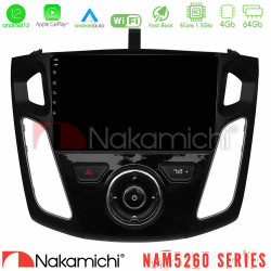 Nakamichi NAM5260 Series 4Core Android12 4+64GB Ford Focus 2012-2018 Navigation Multimedia Tablet 9 Με Carplay - Android Auto