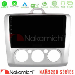 Nakamichi NAM5260 Series 4Core Android12 4+64GB Ford Focus Manual AC Navigation Multimedia Tablet 9 Με Carplay - Android Auto