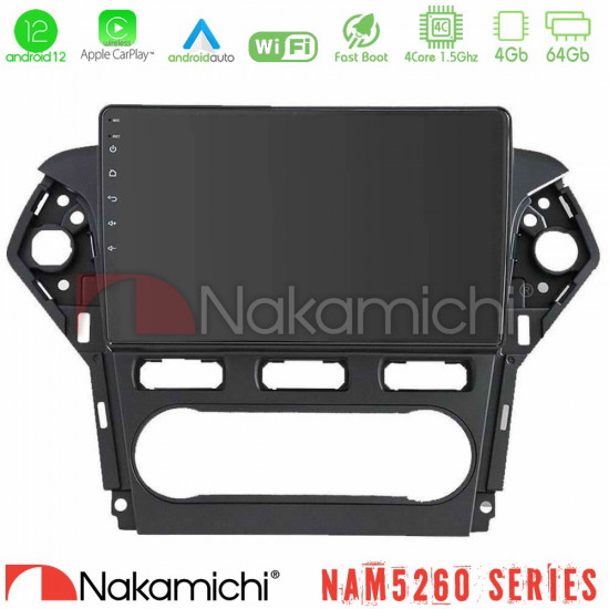 Nakamichi NAM5260 Series 4Core Android12 4+64GB Ford Mondeo 2011-2014 Navigation Multimedia Tablet 10 Με Carplay - Android Auto