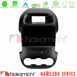 Nakamichi NAM5260 Series 4Core Android12 4+64GB Ford Ranger 2012-2016 Navigation Multimedia Tablet 9 Με Carplay - Android Auto