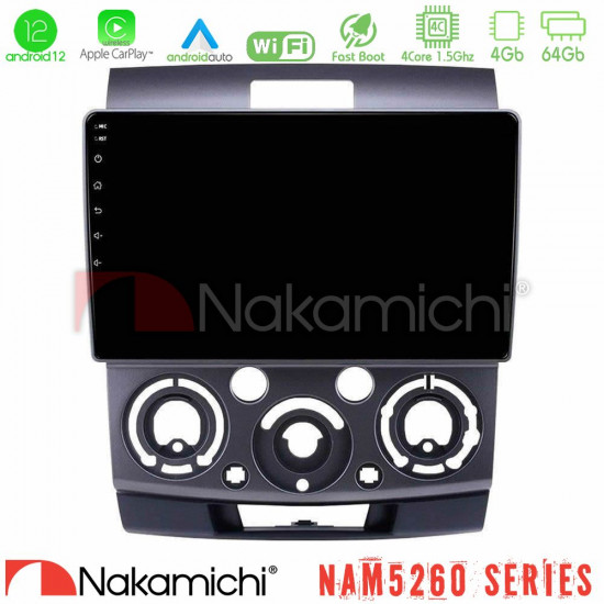 Nakamichi NAM5260 Series 4Core Android12 4+64GB Ford Ranger/Mazda BT50 Navigation Multimedia Tablet 9 Με Carplay - Android Auto Nakamichi NAM5260 Series 4Core Android12 4+64GB Ford Ranger/Mazda BT50 Navigation Multimedia Tablet 9 Με Carplay - Android Auto