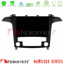 Nakamichi NAM5260 Series 4Core Android12 4+64GB Ford S-Max 2006-2012 Navigation Multimedia Tablet 9 Με Carplay - Android Auto
