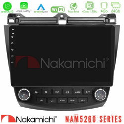 Nakamichi NAM5260 Series 4Core Android12 4+64GB Honda Accord 2002-2008 Navigation Multimedia Tablet 10 Με Carplay -amp; Android Auto