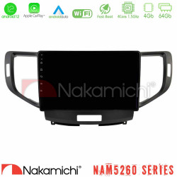 Nakamichi NAM5260 Series 4Core Android12 4+64GB Honda Accord 2008-2015 Navigation Multimedia Tablet 9 Με Carplay -amp; Android Auto