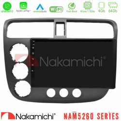 Nakamichi NAM5260 Series 4Core Android12 4+64GB Honda Civic 2001-2005 Navigation Multimedia Tablet 9 Με Carplay -amp; Android Auto