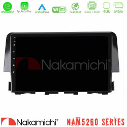 Nakamichi NAM5260 Series 4Core Android12 4+64GB Honda Civic 2016-2020 Navigation Multimedia Tablet 9 Με Carplay -amp; Android Auto