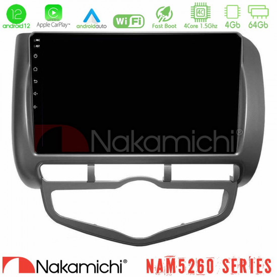 Nakamichi NAM5260 Series 4Core Android12 4+64GB Honda Jazz 2002-2008 (Auto A/C) Navigation Multimedia Tablet 9 Με Carplay -amp; Android Auto Nakamichi NAM5260 Series 4Core Android12 4+64GB Honda Jazz 2002-2008 (Auto A/C) Navigation Multimedia Tablet 9 Με Carplay -amp; Android Auto