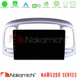 Nakamichi NAM5260 Series 4Core Android12 4+64GB Hyundai Accent 2006-2011 Navigation Multimedia Tablet 9 Με Carplay -amp; Android Auto